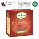 【アメリカ版】トワイニング イングリッシュ ブレックファースト ティー 50包 100g (3.53oz) TWININGS of London English Breakfast Tea Bags 紅茶 ティーバッグ ブレンド ブレックファスト イギリス 英国 モーニングティー 海外版