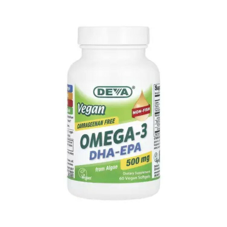 デバ ビーガン オメガ3 DHA-EPA 500mg 60ソフトジェル DEVA Vegan Omega-3 DHA-EPA 500 mg 60 SOFTGEL 【お取り寄せ商品】