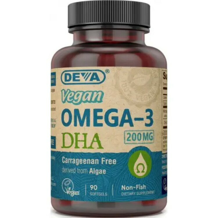 デバ ビーガン DHA（藻由来）200mg 90ソフトジェル DEVA Vegan DHA (Algae) 200 mg 90 SOFTGEL 【お取..