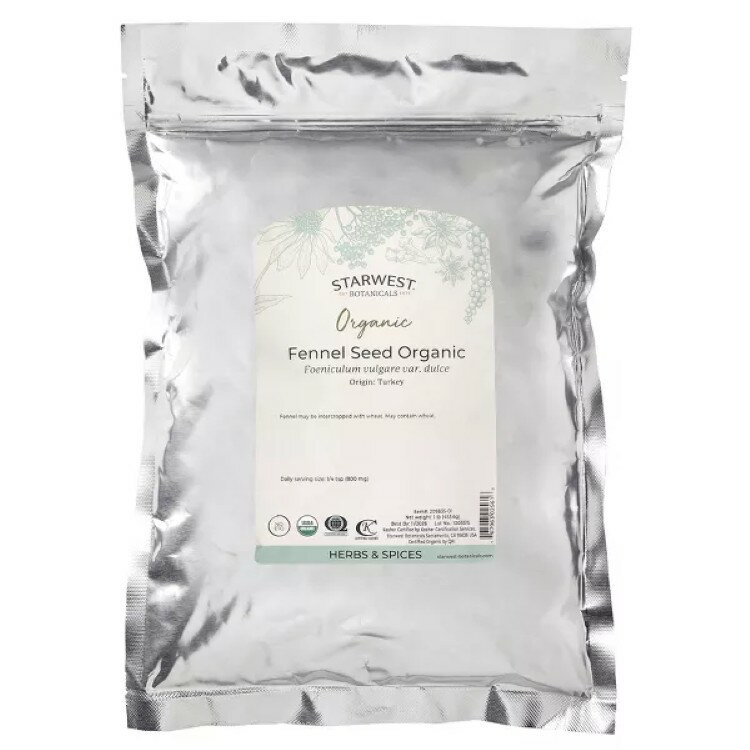スターウエストボタニカルズ オーガニック フェンネルシード 453g STARWEST BOTANICALS Organic Fennel Seed 1 LB 【お取り寄せ商品】