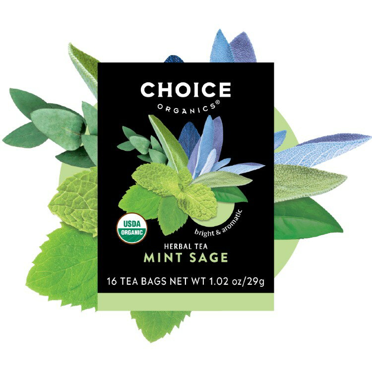 チョイスオーガニックティーズ ミントセージティー 16バッグ CHOICE ORGANIC TEAS Mint Sage Tea 16 BAG 【お取り寄せ商品】