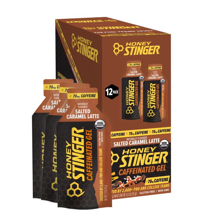 ハニースティンガー オーガニック カフェインエナジージェル ソルテッドキャラメルラテ 31g 12個入り Honey Stinger Organic Caffeinated Energy Gel, Salted Caramel Latte, 1.1 oz, 12 Count 【お取り寄せ商品】