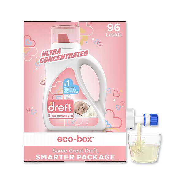 ドレフト 新生児用液体洗剤 洗濯用洗剤 エコボックス 3.1L (105floz) 96回分 Dreft Stage1 Newborn Eco-Box Liquid Laundry Detergent 赤ちゃん 洗濯 [海外直送] アメリカ