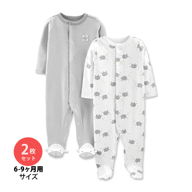 シンプル ジョイズ バイ カーターズ コットンフット ベビー服 ゾウ 2枚セット Simple Joys by Carter's ぞう アニマル こども服 男の子 女の子