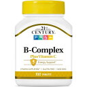 【最大1000円OFFクーポン】21st Century ビタミンB群+ビタミンC配合 タブレット100粒 21st Century Healthcare B Complex Plus Vitamin C Tablets 100 Count 【お取り寄せ商品】【合わせて買いたい】