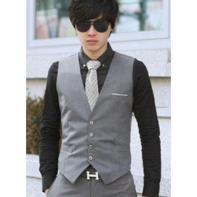 ジレベスト ベスト メンズ スーツベスト チョッキ ジレー シングル 無地 細身 スリム 薄手 紳士服 ビジ..