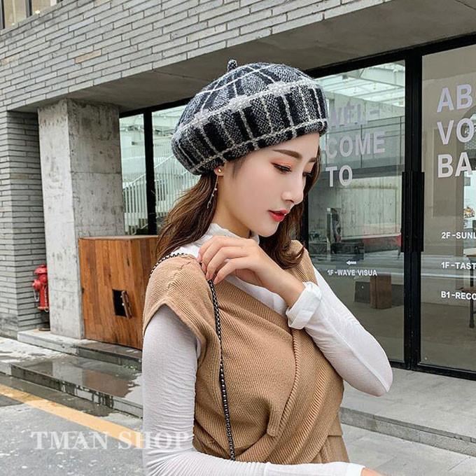 ベレー帽 チェック柄ハット 帽子 レディース ベレー キャップ ぼうし 可愛い ベレー ハット 保温性 暖..