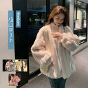 毛皮コート レディース ファーコート 無地 立ち襟 長袖 フェイクファー 厚手 防寒 暖かい あったか もこふわ ゆったり アウター 冬用 おしゃれ