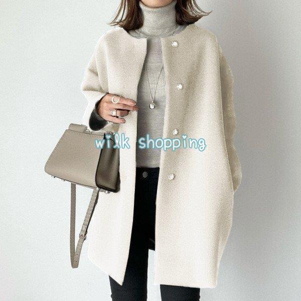 ノーカラーコートレディースチェスタ...