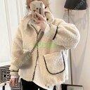 ボア レディース リバーシブル ボアコート アウター ボアブルゾン もこもこ 防寒コート フルジップ カジュアル 冬服 暖かい ゆったり アウトドア