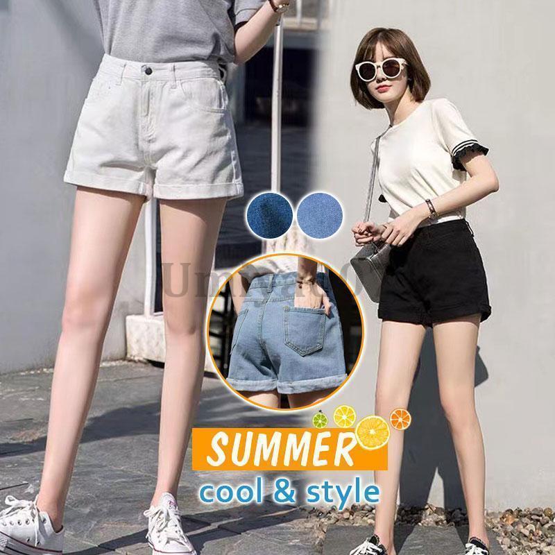 Rakuten - デニム ショートパンツ レディース 夏 短パン ロールアップ ジーパン ショーパン 高校生 体型カバー 部屋着 川遊び キャンプ