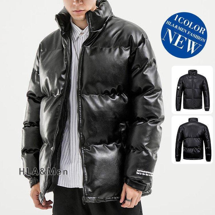 メンズ防寒無地中綿アウター厚手中綿入りおしゃれカジュアル