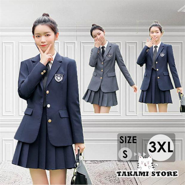 乐天商城 - 学生服 卒業式 スーツ 女子高生 長袖 学生服 ジュニアスーツ セーラー服式 大きいサイズ 制服セット デート 日常 お呼ばれ