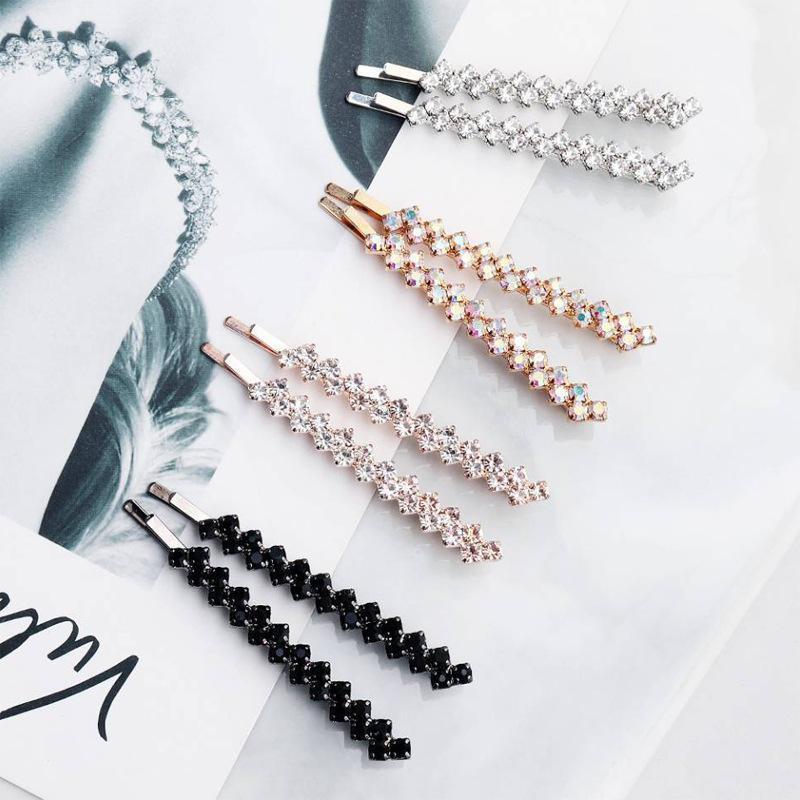 ヘアピン 2本セット ヘアアクセサリー レディース 髪留め 髪飾り ラインストーン ヘアアレンジ おしゃれ かわいい きれいめ 上品 オフィス 女性用