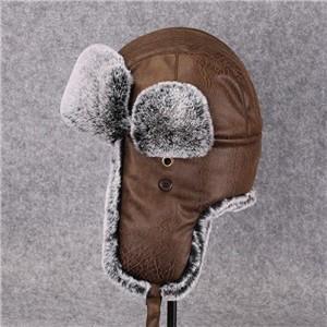 皮帽子 メンズ パイロット帽子 パイロットキャップ 耳あて付き ロシア帽 キャップ フェイクファー 保温..