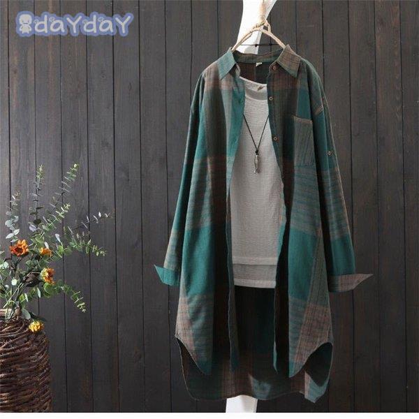 シャツワンピース チェック柄 ロング 長袖 レディース シャツカーディガン ビッグシャツ ロングシャツ 大きいサイズ オフィス 通勤 体型カバー コーデ 30代 40代