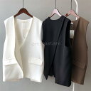 ベスト 前開き ジレベスト レディース トップス 春夏 ノースリーブ チョッキ 袖なしジャケット フォーマル スーツベスト 羽織り スリット 無地 OL通勤キャ...