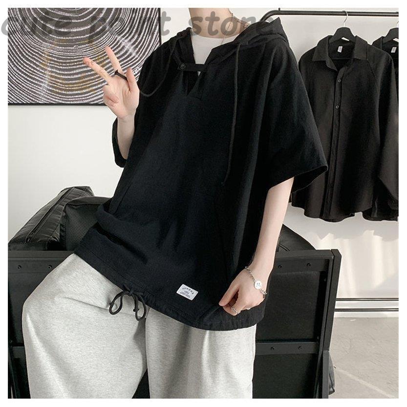 メンズインナー tシャツ 肌着 夏用インナー フード付き 薄い 軽量 ゆったり 散歩 旅行 吸汗 冷感 ゆっ..