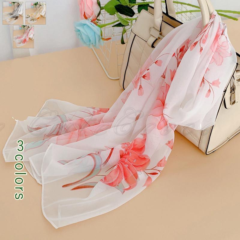ロングスカーフ 150cm*50cm レディース 長スカーフ ストール スカーフ マフラー 首巻き 大判 小物 アクセサリー 夏 母の日 シフォン ふんわり