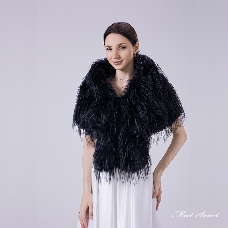 ウェディングショール ウエディングショール ファーショール ショール 和服 浴衣 羽織 振袖 和装 パーティーショール ファー 無地 ケープ ボレロ ストール 3