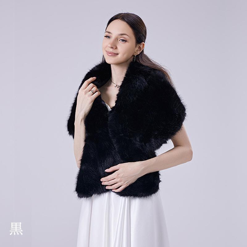 ウェディングショール ウエディングショール ファーショール ショール 大判 着物 和服 浴衣 羽織 振袖 和装 パーティーショール ファー ケープ ボレロ 3