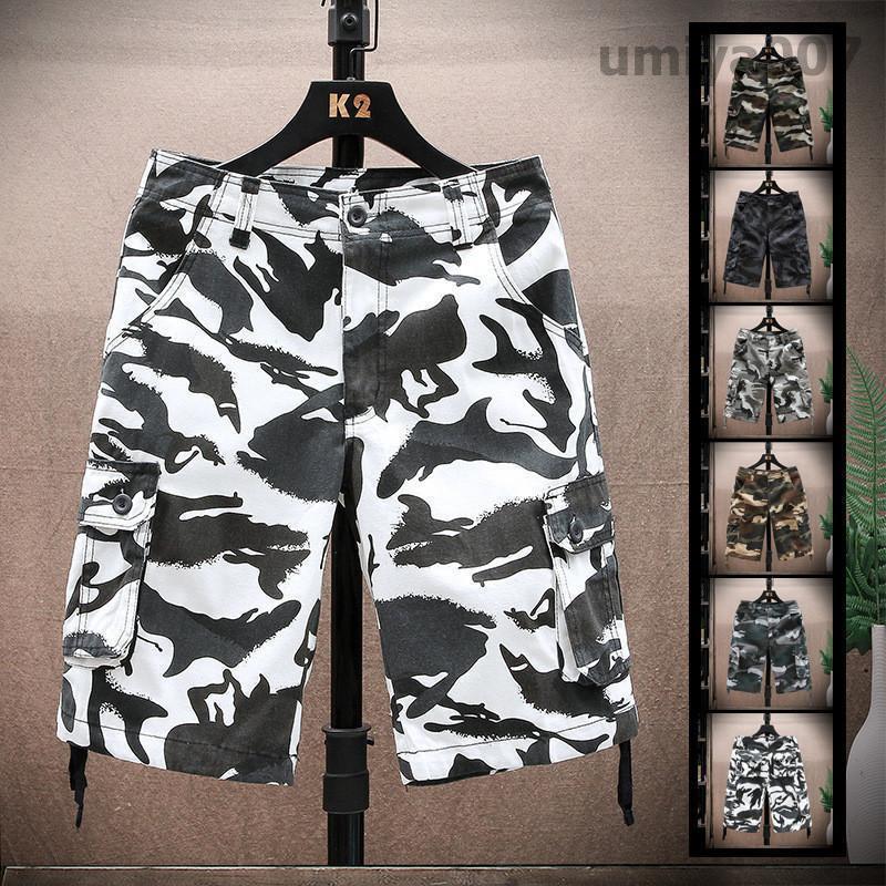 夏新作 ハーフパンツ メンズ 5分丈 迷彩柄 カーゴパンツ ショートパンツ 短パン 大きいサイズ 半ズボン ビッグシルエット ゆったり 通気 吸汗
