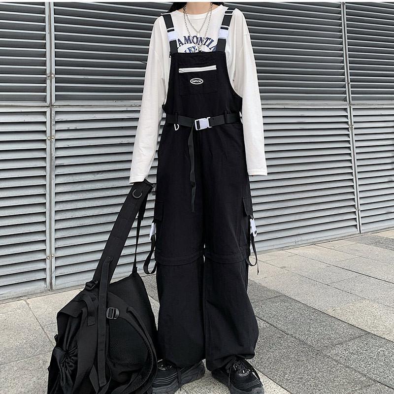 サロペット レディース オールインワン 長ズボン ロング丈/ショート丈 2ways ボト...