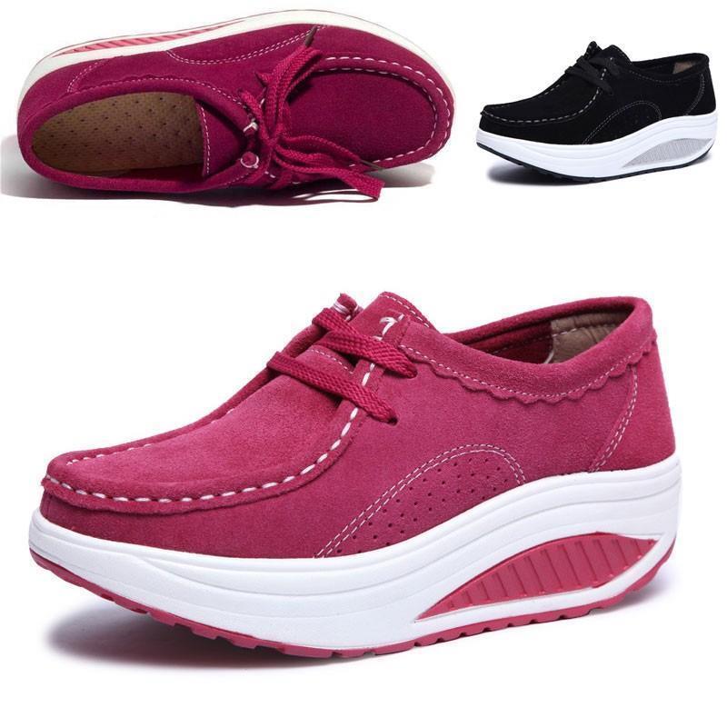 厚底 スリッポン ウォーキングシューズ インヒールスニーカー ランニング ダイエット レースアップ ス..