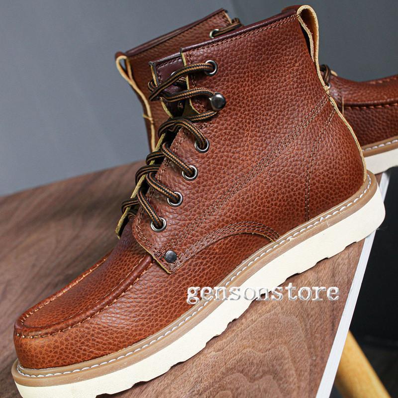ブーツ メンズ 本革 ハイカット 秋冬 ワークブーツ 靴 シューズ ショートブーツ レースアップ 編み上げ 脚長UP イギリス風 ヴィンテージ