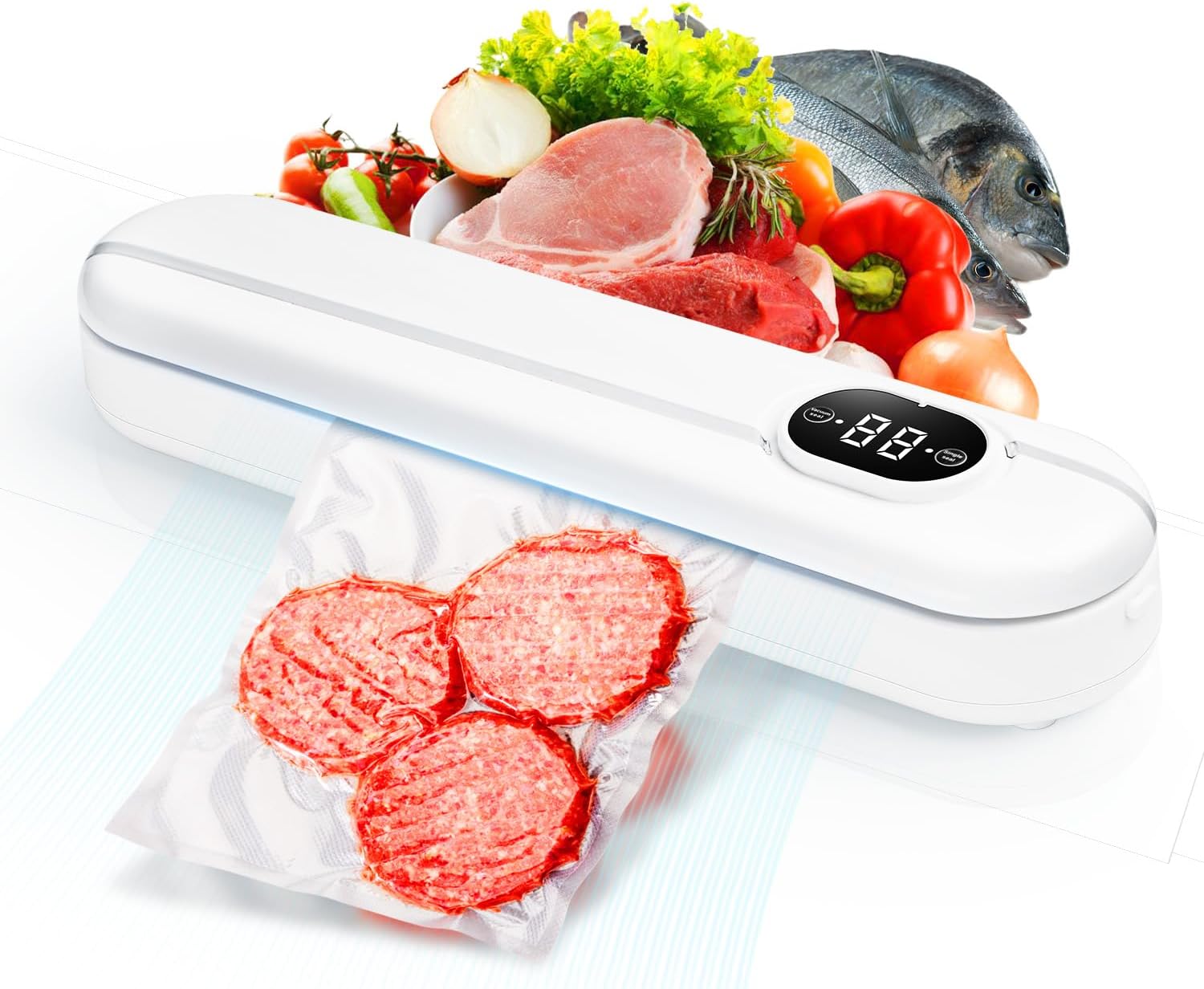 【最安値挑戦4580】真空パック機 -80kpa強力吸引 コンパクト フードシーラー 真空パック器 密封パック..