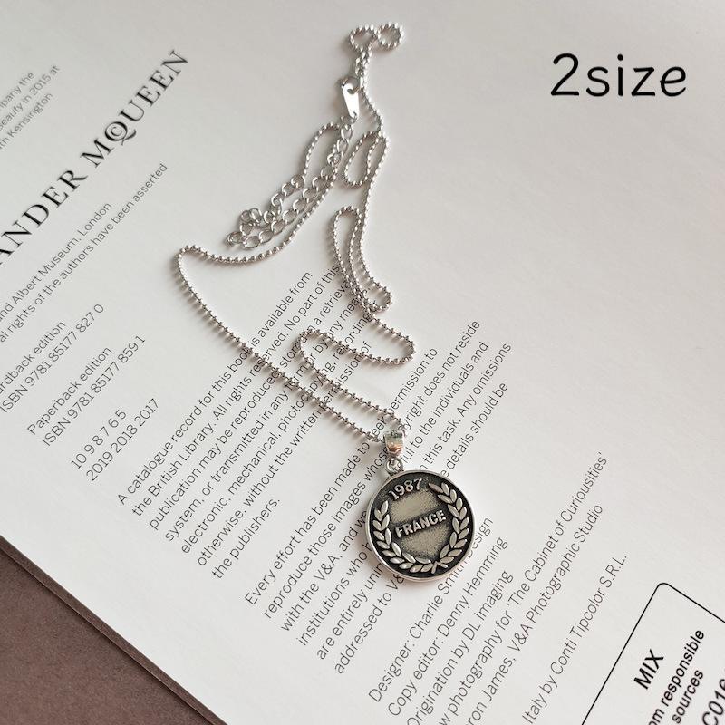 ネックレス レディース 女性用 アクセサリー ラウンド チェーン 英語 シルバーカラー ヴィンテージ風 おしゃれ 可愛い シンプル ファッション小物(4)