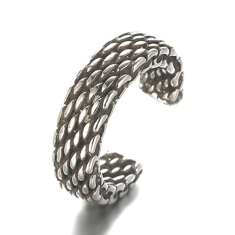 指輪 チェーン 鎖 メッシュ アンティーク風 シルバーカラー サイズ調整可 レディース アクセサリー おしゃれ シンプル
