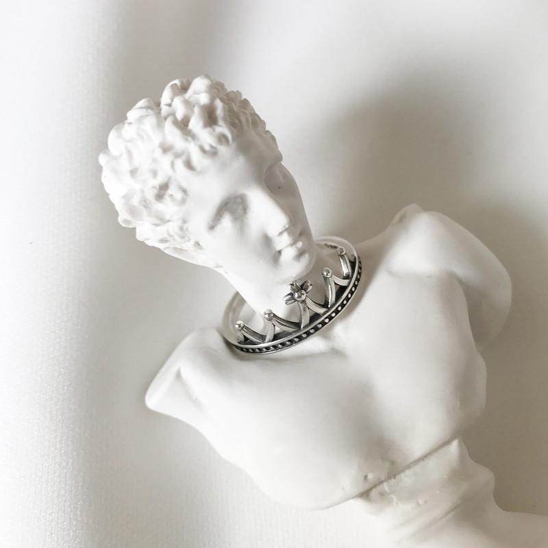 指輪 リング フリーサイズ アクセサリー レディース オープンリング シルバー925 王冠 クラウン アンティーク風 レトロ 女性用 おしゃれ かわい