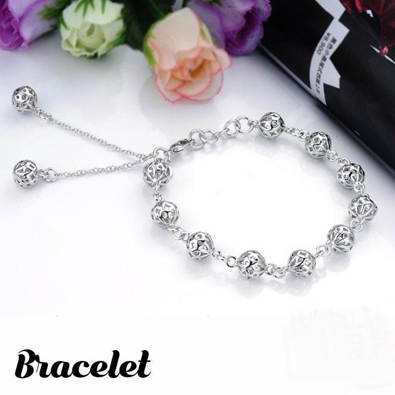 ブレスレット レディース 女性 アクセサリー シルバー925 チェーン ボール 玉 揺れる シンプル かわい..