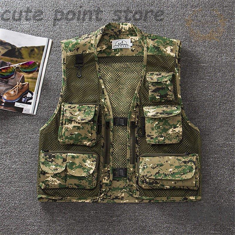 メッシュベスト メンズ トップス 迷彩 薄手 お釣りベスト マン ミリタリー 多機能 作業ベスト 釣り 夏用ベスト 涼しい キャンプ 登山