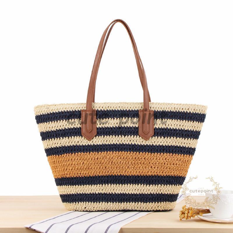 素材：ストローカラー：写真色サイズ：ヨコ48/28*タテ28*マチ13cm重さ：約0.4kg連携キーワード：かごバッグ レディース トートバッグ ボーダー ファスナー付き 大きめ 大容量 ストローバッグ 2019 新品 夏 リゾート 旅行 通勤 おしゃれ