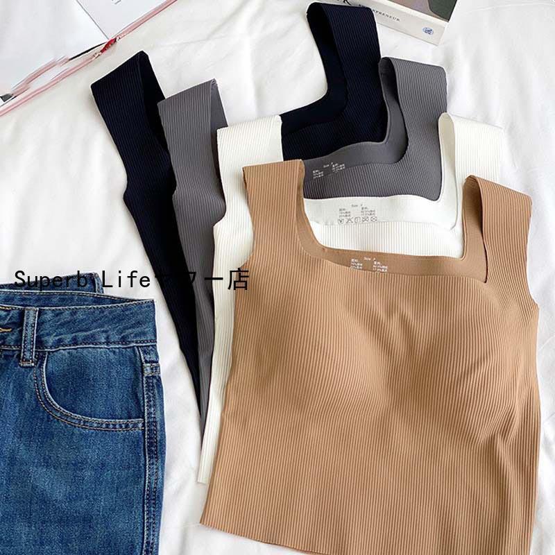 接触冷感 ひんやり ブラトップ ノンワイヤー スクエアネック カップ付きキャミソール ブラトップ 吸汗速乾 吸水速乾 レディースインナー カップ付きタ