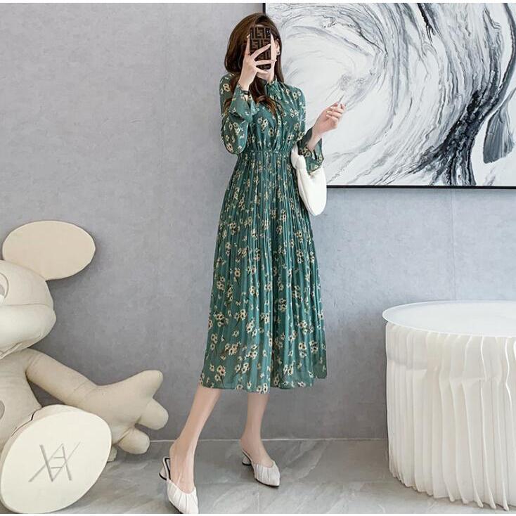 ワンピース レディース 40代 春夏 マキシワンピース 長袖 ロングワンピース きれいめ 花柄ワンピース パフスリーブ オシャレ 上品 結婚式 お出かけ 30代 50代