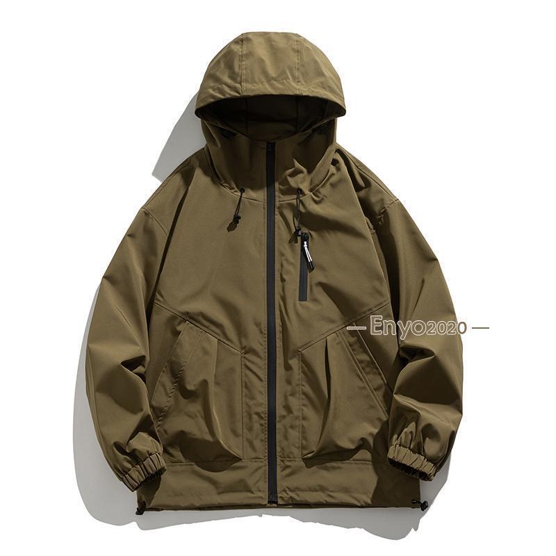 メンズ マウンテンパーカー 登山服 フード付き 防風 ハイネック ワーク 止水ファスナー 作業 おしゃれ ..