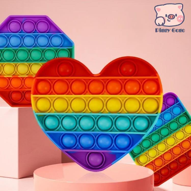 harmony17の4個セット プッシュポップ バブル ストレス解消グッズ スクイーズ玩具 知育 ポップイット 洗える プッシュポップ 正方 ハート クマ｜アングル3
