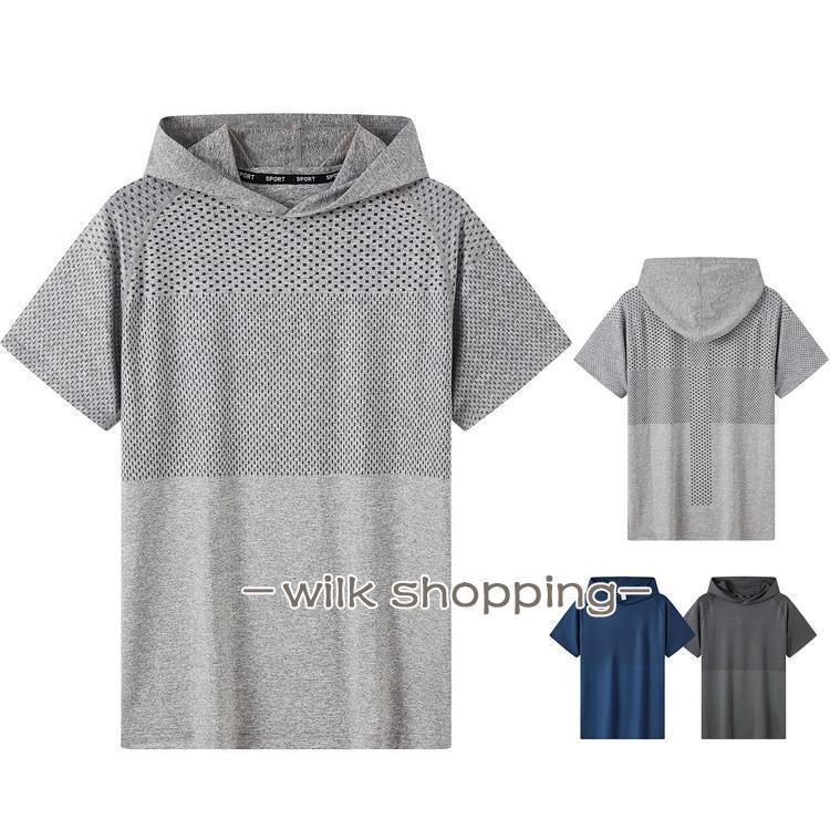 パーカー フィットネスウェア プルオーバー トップス 半袖 吸汗速乾 スポーツ トレッキングウェア メンズ[素材]45％ポリエステル、45％カチオン、10％ポリウレタン■製品の為、縫製上の基準が厳格ではありません。小さな汚れ、縫製のずれ、しわやキズなどがある場合もございます。一度単品洗いしてからのご着用をお勧めいたします。※ゴミの減量のため透明な袋包装です。ラッピング/プレゼント包装は対応致しておりません。