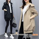 トレンチコート レディース スプリングコート マウンテンパーカー フード付き ジャケット コート 大きいサイズ 通勤 OL 着痩せ