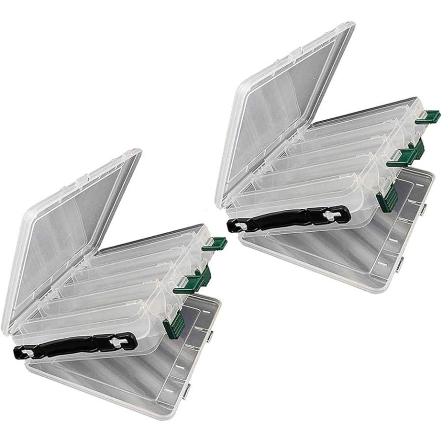 Rakuten - ルアーケース タックルボックス 10本収納 x 2個セット 釣り道具 カラー:クリア (クリア)