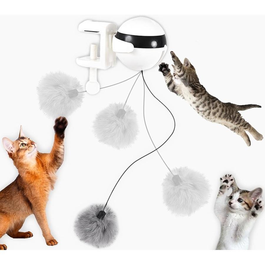 猫じゃらし 電動 おもちゃ 運動不足解消(ホワイト)