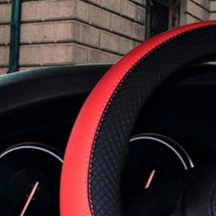 harmony17の【互換品】 ハンドルカバー 車用 軽自動車 sサイズ ステアリングカバー 合成革 汎用 おしゃれ(オレンジ)｜アングル3