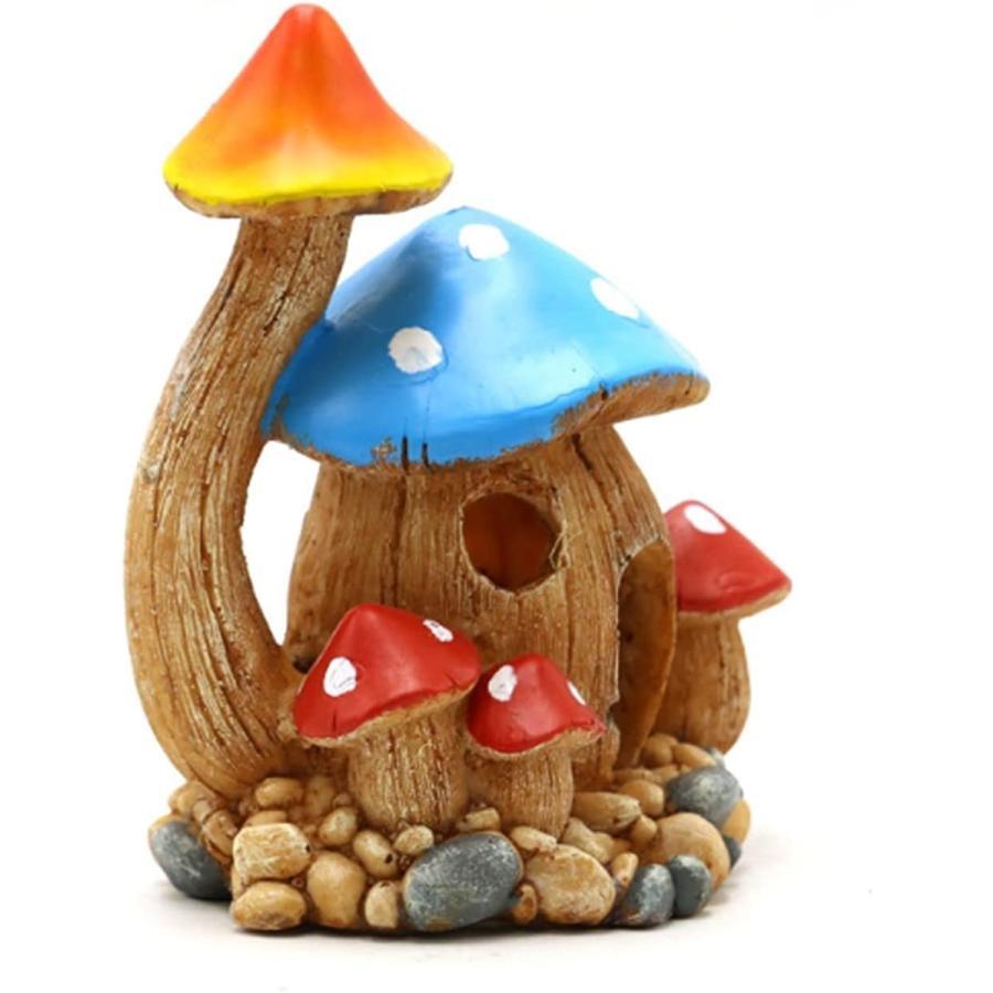 ?アクアリウム オーナメント 水槽 キノコ ? ポップ で 可愛い 茸の オブジェ 樹脂 洞窟 エビ 隠れ家 ミニ 小型 飾り 家 として?水槽オーナメントは飾りだけでなくお魚の隠れ家としての役割がありストレス軽減につながる大切なものです。?小さな魚やエビが隠れたり、産卵をしたり遊んだりする場所となります?イラストから飛び出てきたようなポップで可愛いイメージの水槽オブェです?環境に安全な樹脂素材を採用?汚れも落としやすくお手入れも簡単です。丈夫な素材なので水槽内で劣化しにくく、長く楽しませてくれます