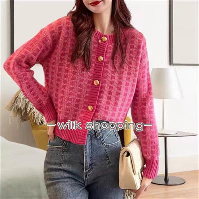 ニットカーディガン カーディガン 長袖 トップス レディース セーター アウター ニットソー 上着 カジュアル 秋服 ニットカーデ