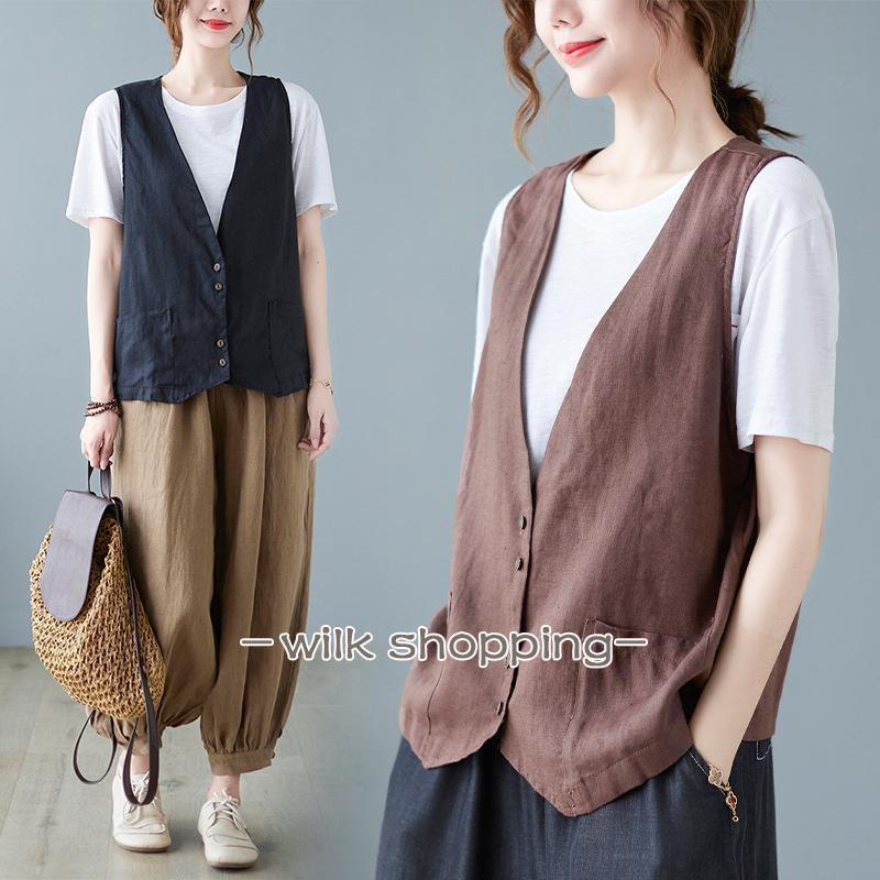 ベスト ジレ レディース ノースリーブ アウター 春 トレンチベスト ジレンチ トップス カーディガン レ..