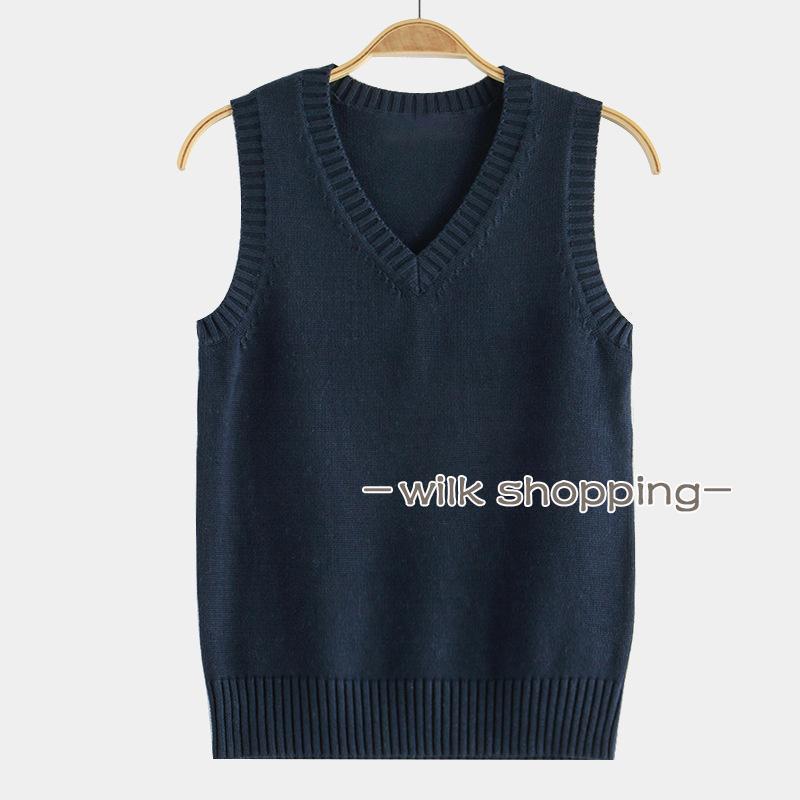 スクールベスト 女子 ニットベスト Vネック 学生 レディース 制服ベスト 高校生 中学生 無地 セーター 大きいサイズ シンプル 可愛い オールシーズン