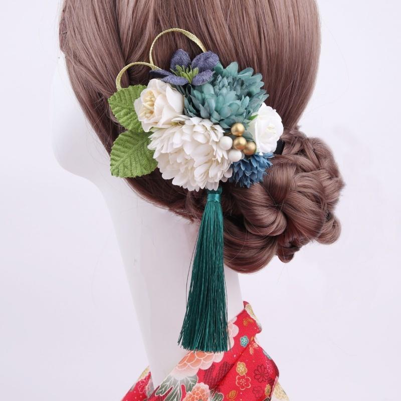 髪飾り ヘアクリップ レディース ヘアアクセサリー くちばしクリップ 和風 花飾り 揺れる 成人式 和装 浴衣 七五三 卒業式 着物 振袖 袴 卒業式